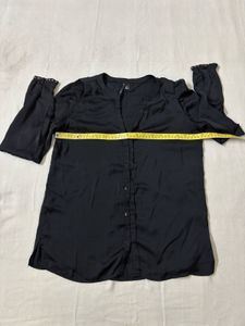 Mango Black V-Neck Blouse