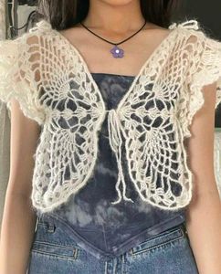 Crochet Tie-Front butterfly shape Top