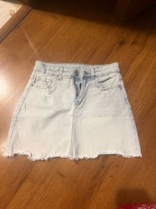Light Wash Denim Mini Skirt