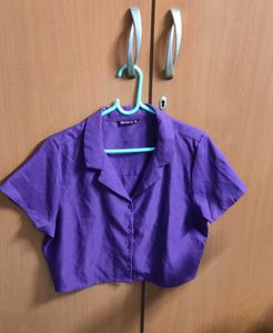 Purple Crop Top - Stylish & Trendy - XL Size