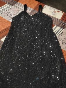 Sparkly Black Spaghetti Strap Dress
