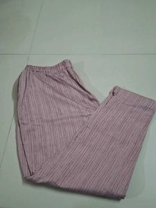 Pink Striped Cropped Trousers