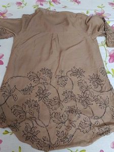 Elegant Brown Collar Kurti