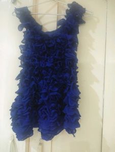 Boho Crochet Ruffle Blue Bag