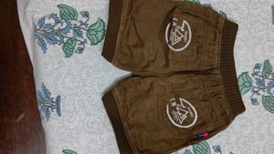 Brown cotton Shorts