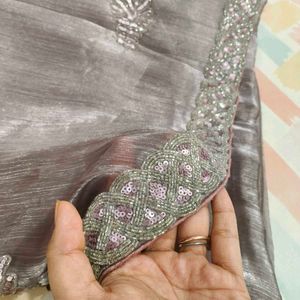 full beaded Saree blouse and peticoat