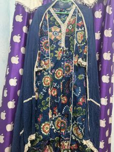 Blue Floral Kurta Set