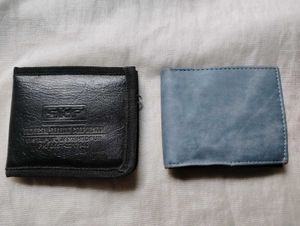 Two Wallets - Black SKF & Blue Fabric