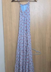 Light Blue Tiered Maxi Dress