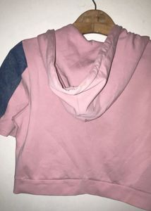 Pink &amp; Denim Zip-Up Hoodie