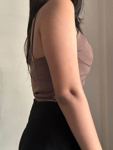Chic Brown Corset Style Top