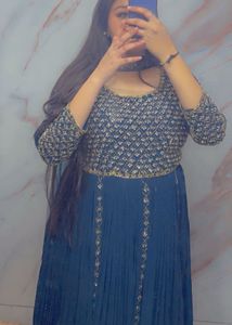 Blue Embroidered Gown
