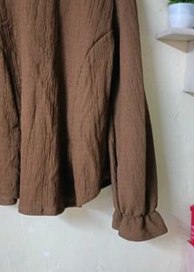 Elegant Brown Textured Blouse