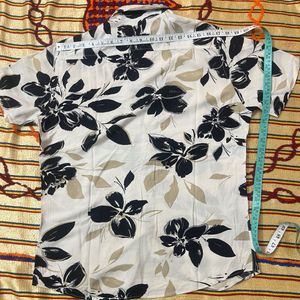 🏝️Connor Beach Party Shirt– White with Black Leaf