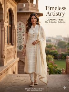 Elegant Cream Chikankari Kurta