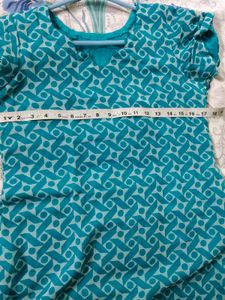 Blue Geometric Print Casual Dress