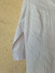 Classic White Striped V-Neck Top