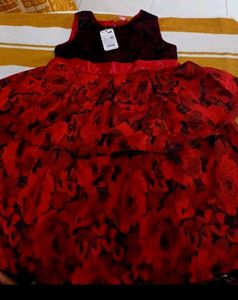 Beautiful Red Floral Gown