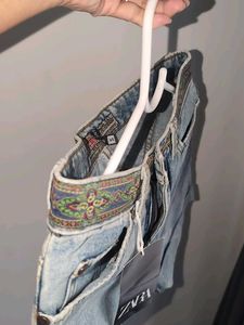 Zara Denim Shorts with Trim