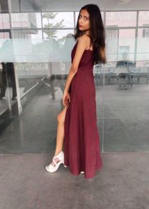 Elegant Maroon Maxi Dress