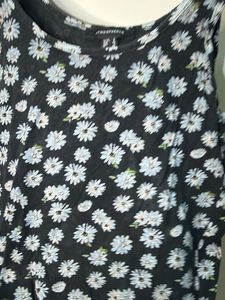 Black Floral Print Tank Top