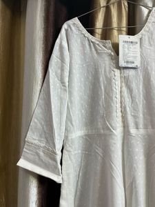 Elegant White Cotton Kurta