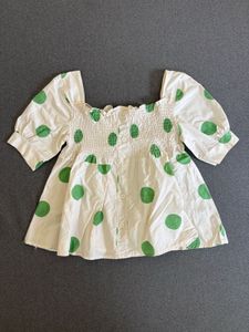 Green Polka Dot Pinterest Smocked Top