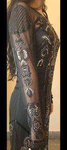 Sheer Black Embroidered Dress