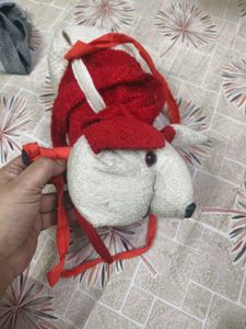 Cute Red Bear Plush Crossbody Bags combo