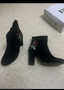 Suede Black Ankle Boots