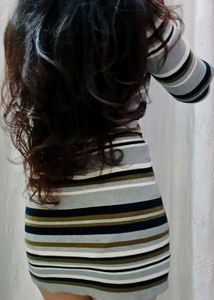 Striped Knit mini dress