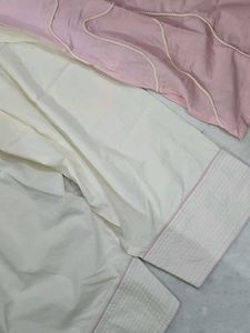Pink Kurta with cream farshi salwar
