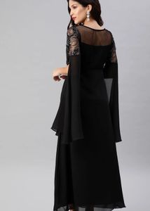 Elegant Black Bell Sleeve Dress