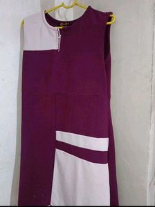 Stylish Maroon &amp; Cream Color onepiece