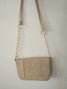 Women Cream Sling Bag