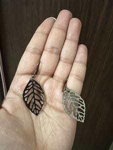 Silver Leaf Design Earrings