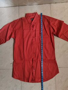 Men's Red Button-Down Shirt