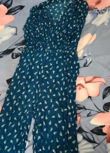 Chic Blue Printed Jumpsuit