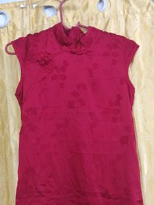 Red Chinese Cheongsam Dress Top