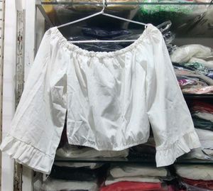 White Off-shoulder crop top