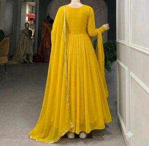 Elegant Yellow Anarkali Kurta Set