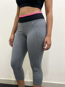 Imported Grey Capris with Pink Free Size S M L