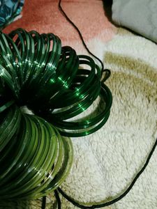 Chroma Jade Glass Bangles Set