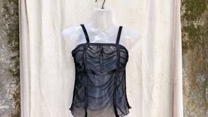 I. Sheer Ruched Cami Top
