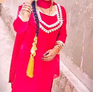 Vibrant Red Kurta Set with Dupatta
