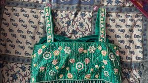 Emerald Green Embroidered Blouse