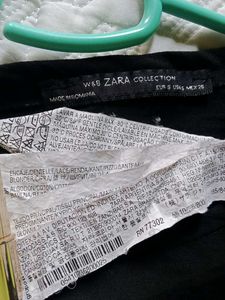 Zara Black Lace Trim Long Sleeve Top