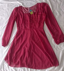 Chic Berry Square Neck Mini Dress