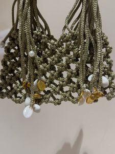 Boho Macrame Bag with Shells &amp; Coins