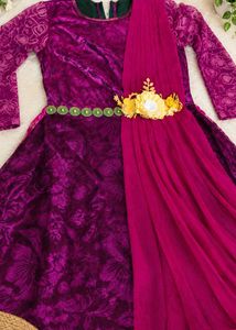 Stunning Purple &amp; Pink Ethnic Gown